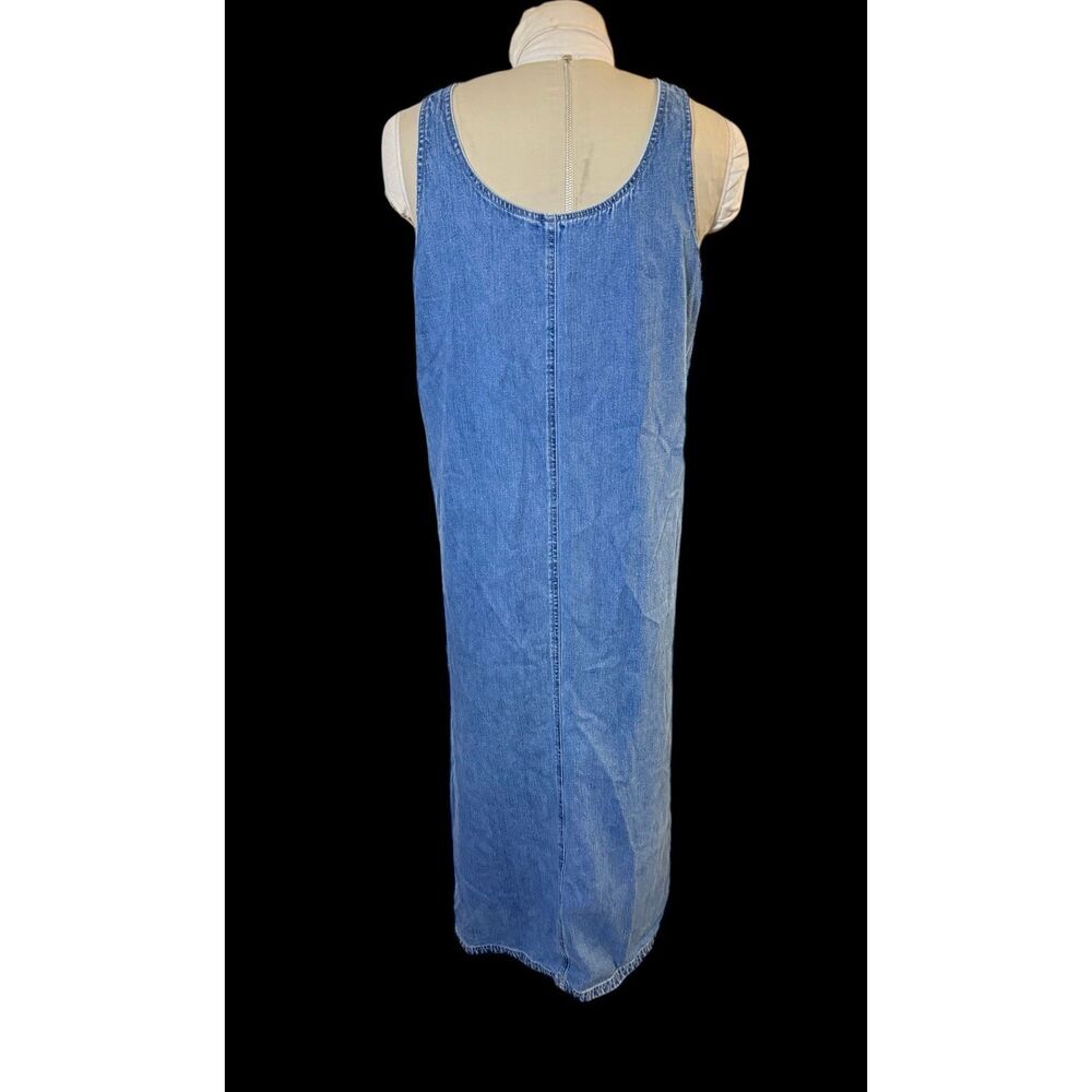 Paul Harris Denim Maxi Dress XL Blue Jean Denim Overall Minimalist Basic - Picture 6 of 11